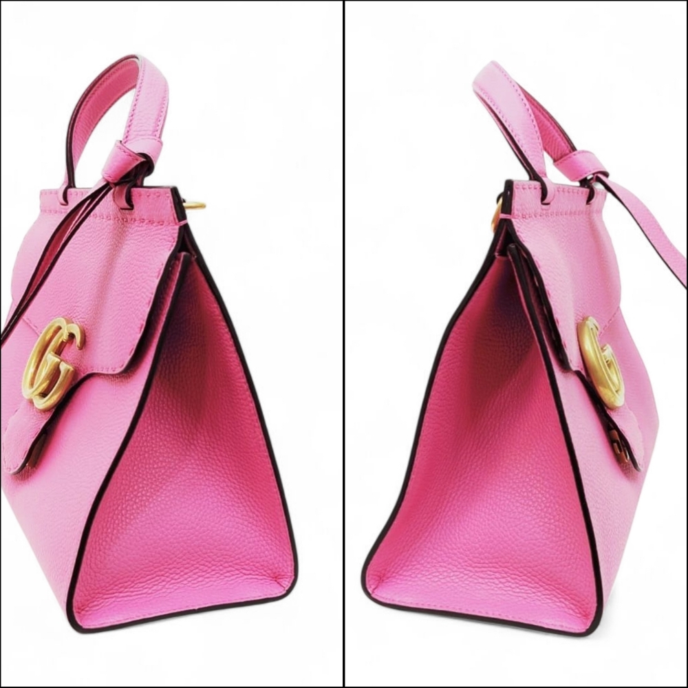 LIKE NEW Authentic GUCCI Bubblegum Pink Marmont Crossbody Bag - Picture 3 of 12